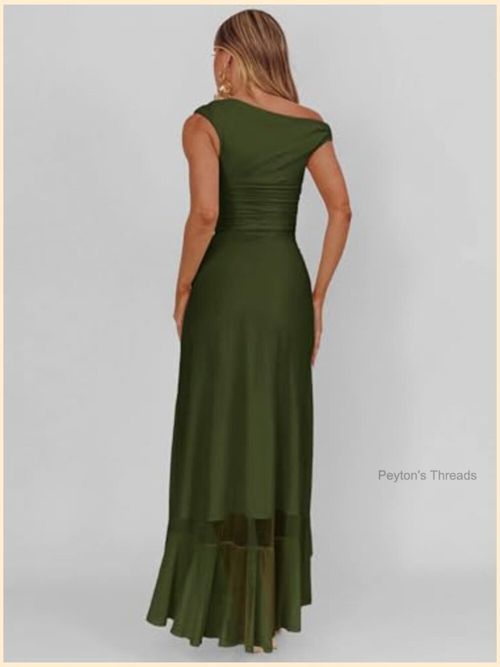 Off Shoulder Formal Dress Floral Mesh Bodycon Ruched Split Maxi Dress - Picture 6 of 7